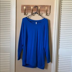 Royal Blue Slouchy Tunic – Women's Plus Size 1X